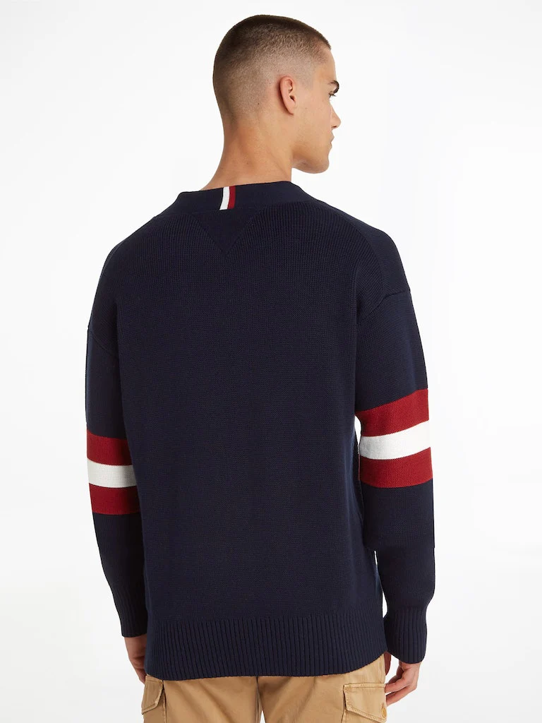 Tommy Hilfiger - Men's Stripe Crew Neck Relaxed Fit Jumper - Image 4