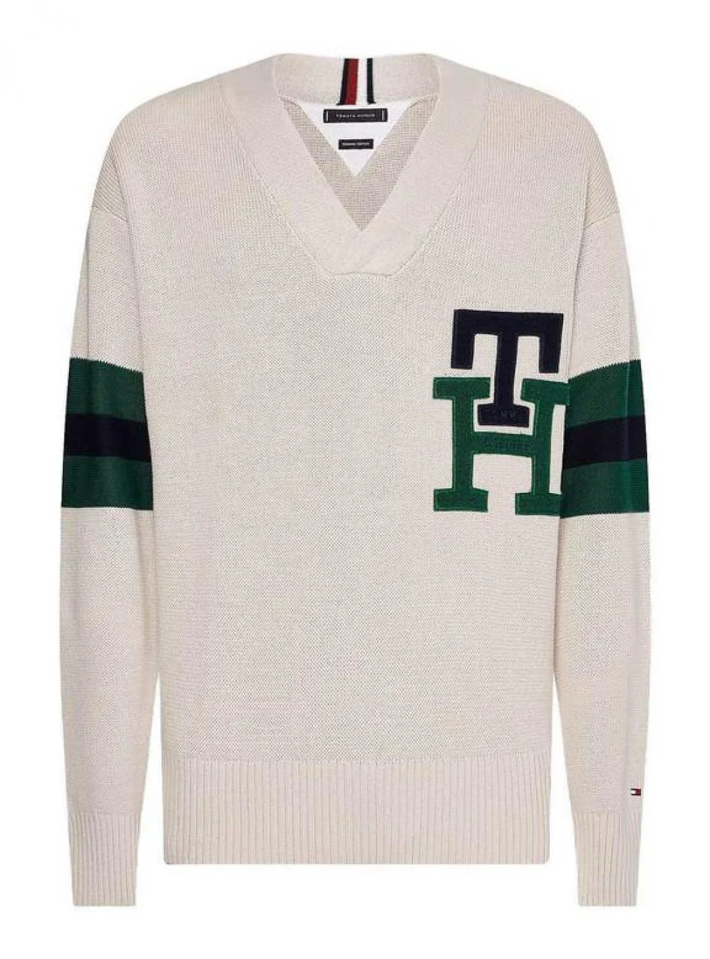 Tommy Hilfiger - Men's Stripe Crew Neck Relaxed Fit Jumper - Image 9
