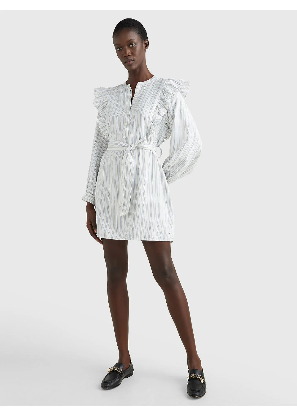 Tommy Hilfiger - Ruffle Detail Stripe Shirt Dress - Image 3