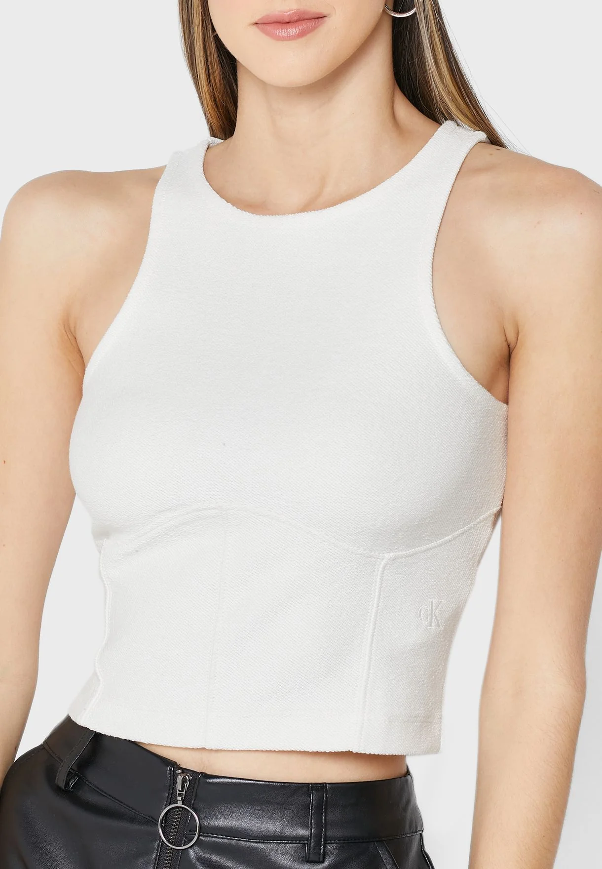 Calvin Klein Jeans - Round Neck Knitted Crop Top - Image 3