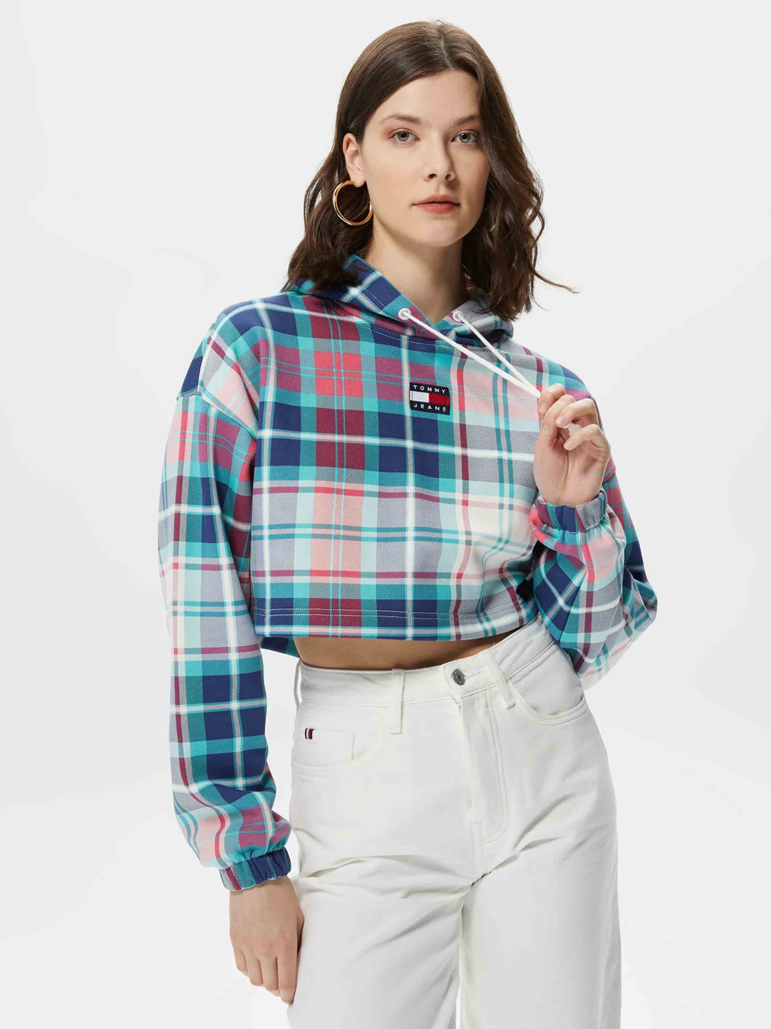 Tommy Hilfiger Jeans - Women's Tartan Cropped Fit Hoody - Image 3