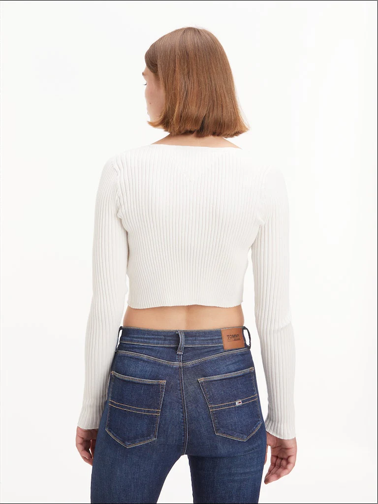 Tommy Hilfiger Jeans - Badge Rib - Knit Cropped Fit Cardigan - Image 2