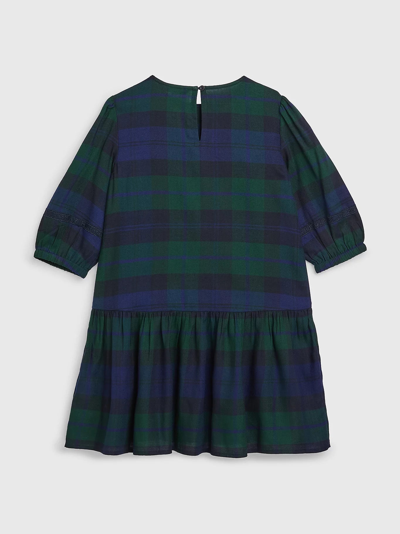 Tommy Hilfiger  - Girls -  Check Puff Sleeve Dress - Image 2