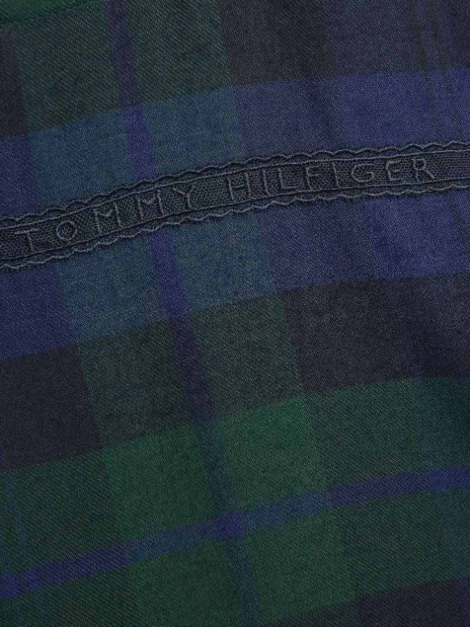 Tommy Hilfiger  - Girls -  Check Puff Sleeve Dress - Image 3
