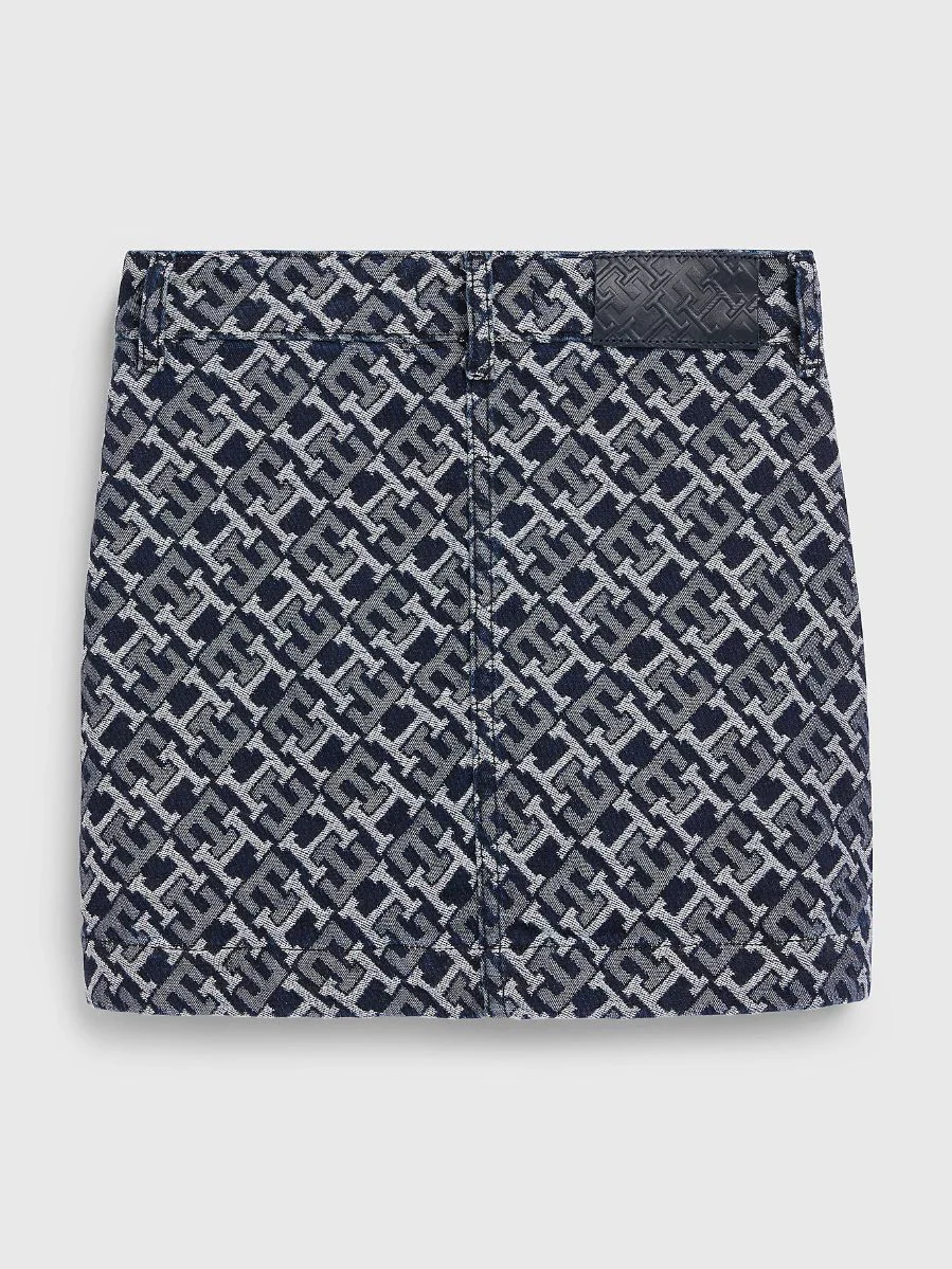 Tommy Hilfiger - Girls' Monogram Jacquard Denim Mini Skirt Regular Fit - Image 2
