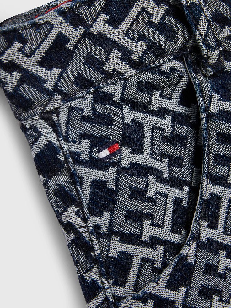 Tommy Hilfiger - Girls' Monogram Jacquard Denim Mini Skirt Regular Fit - Image 3