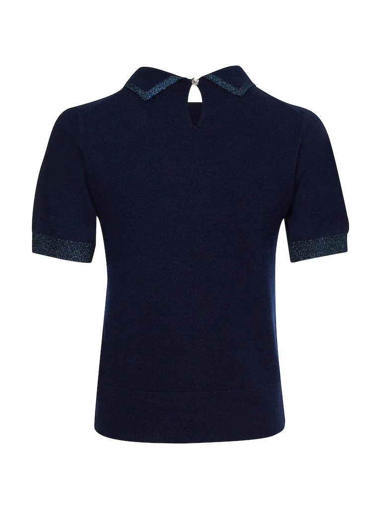 Tommy Hilfiger - Metallic Short Sleeve Slim Polo Jumper - Image 4