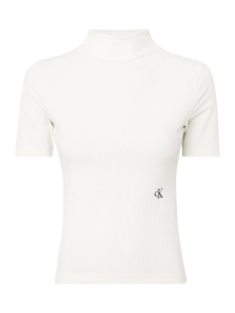 Calvin Klein Jeans - Shiny Rib High Neck Short Sleeve Tshirt Slim Fit - Image 12