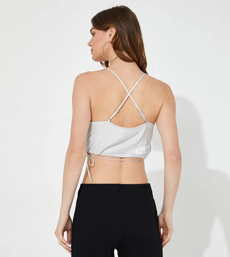 Calvin Klein Jeans - sleeveless cropped strappy top - women - Image 4