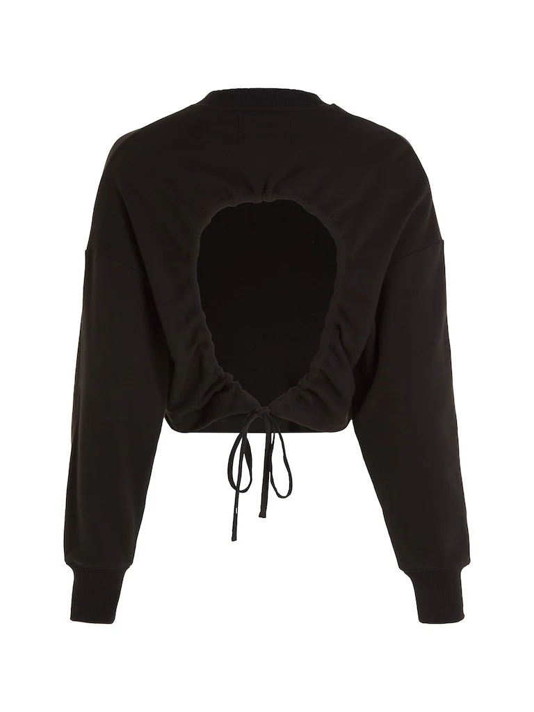 Calvin Klein Jeans - Open Back Crew Neck Cropped Sweatshirt - Image 7