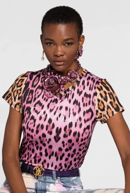 Roberto Cavalli - T-Shirt With Animal Print - Image 3