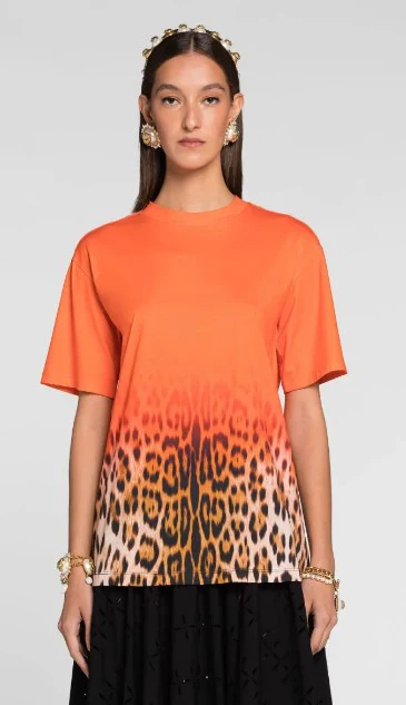 Roberto Cavalli - Jaguar-Print Cotton T-Shirt - Image 8