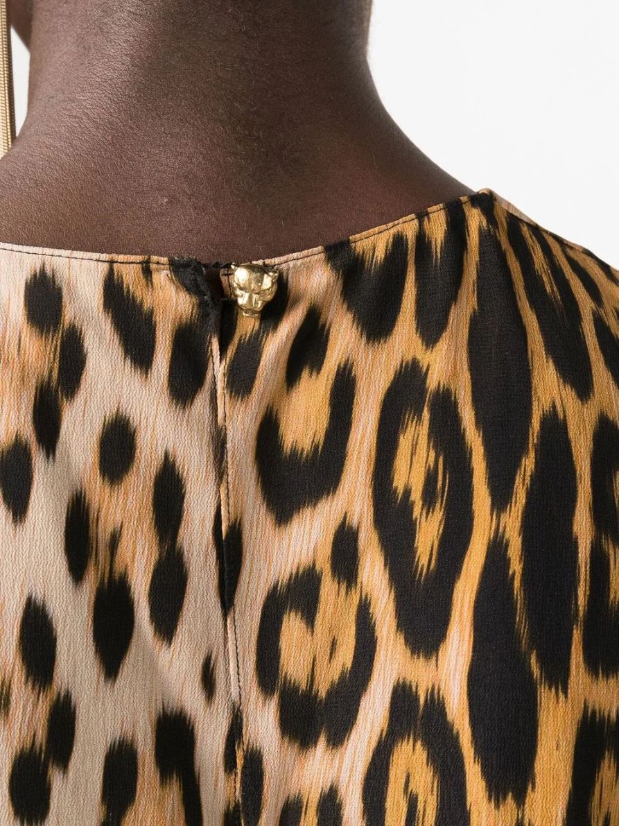 Roberto Cavalli - Leopard Print Lace-Trim Blouse - Image 3