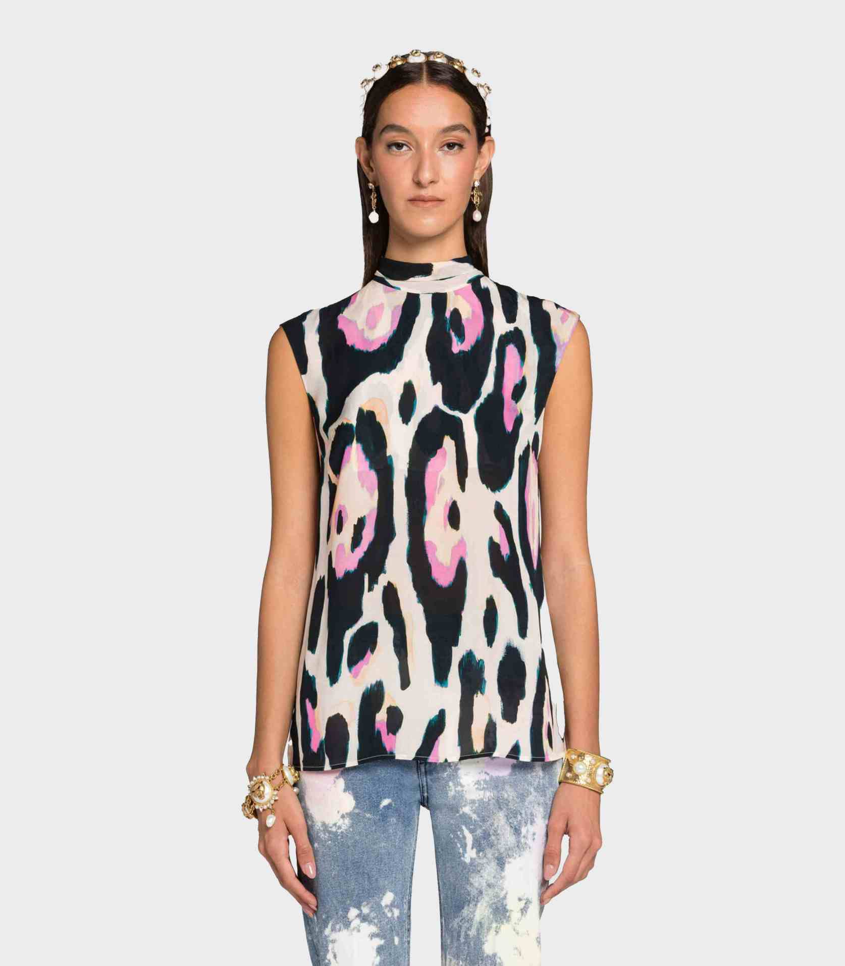 Roberto Cavalli - Jaguar-Print Top - Image 6