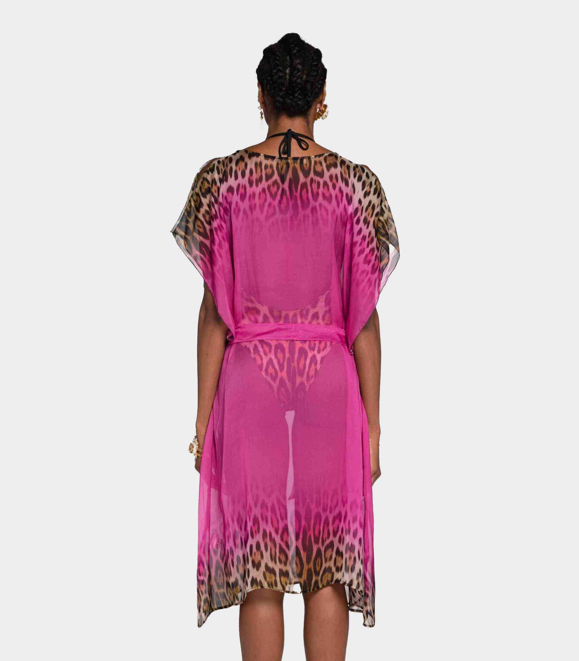 Roberto Cavalli - Women's Jaguar Print Silk Kaftan Dress - Image 3