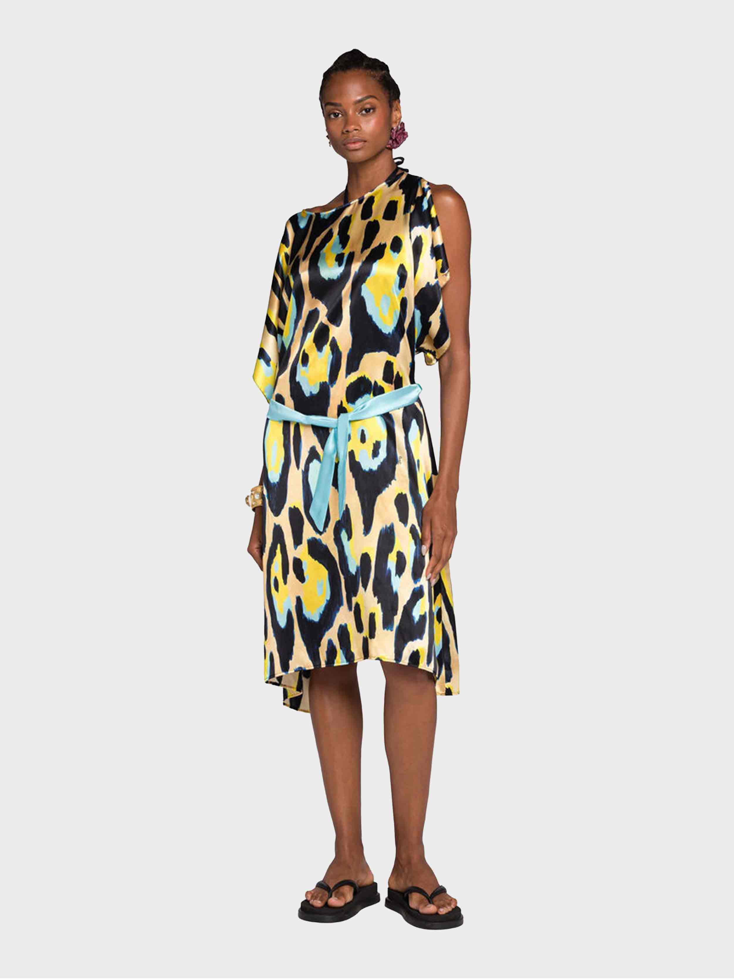 Roberto Cavalli - Women's Jaguar Print Silk Kaftan Dress - Image 5