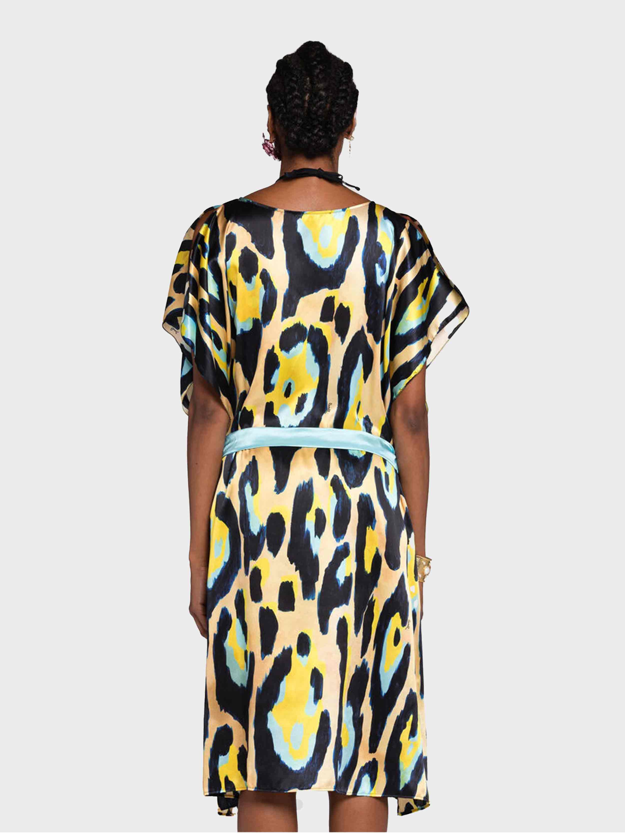 Roberto Cavalli - Women's Jaguar Print Silk Kaftan Dress - Image 6