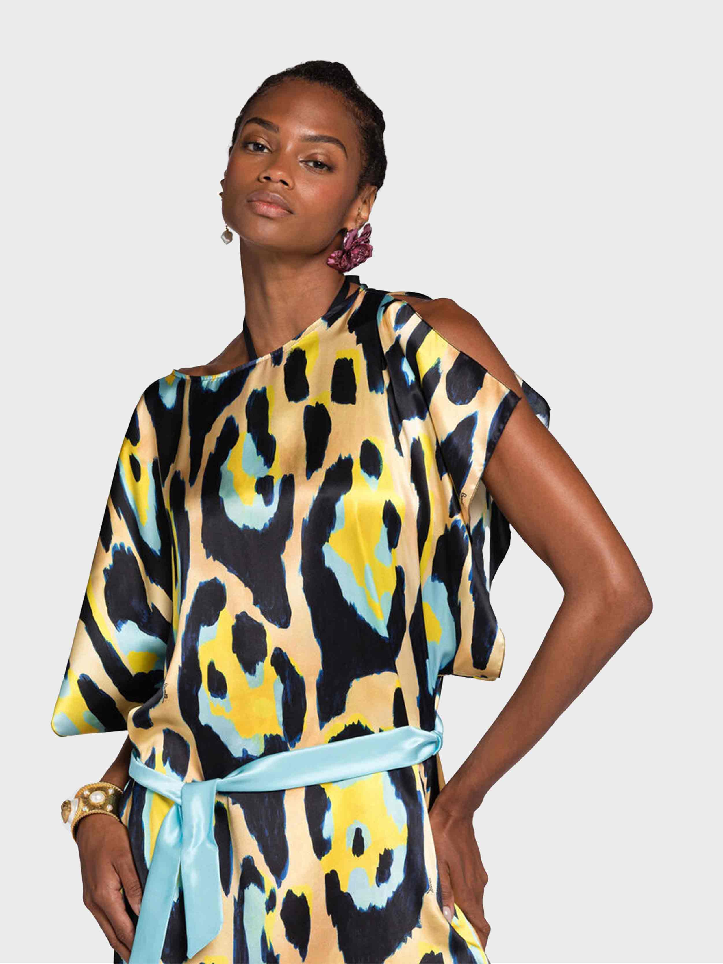 Roberto Cavalli - Women's Jaguar Print Silk Kaftan Dress - Image 8