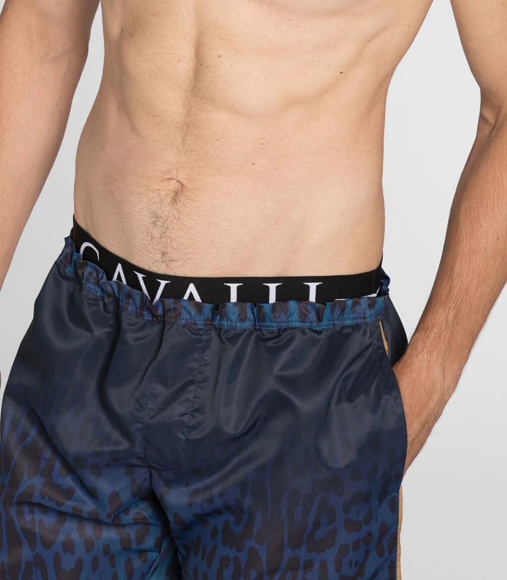 Roberto Cavalli - Swimsuit Boxer -Leopard Print Logo-Waistband Swim Shorts - Image 7