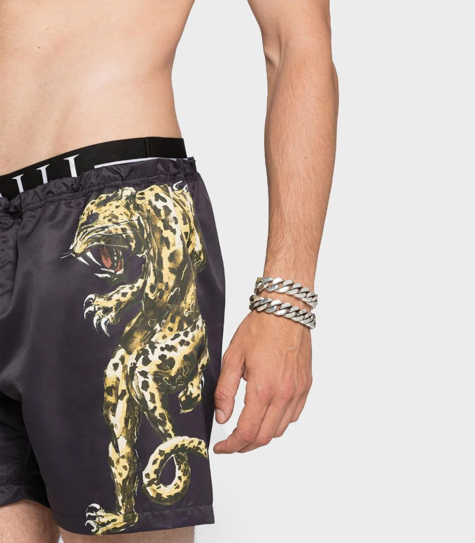 Roberto Cavalli - Swimsuit Boxer -Jaguar Print Logo-Waistband Swim Shorts - Image 4