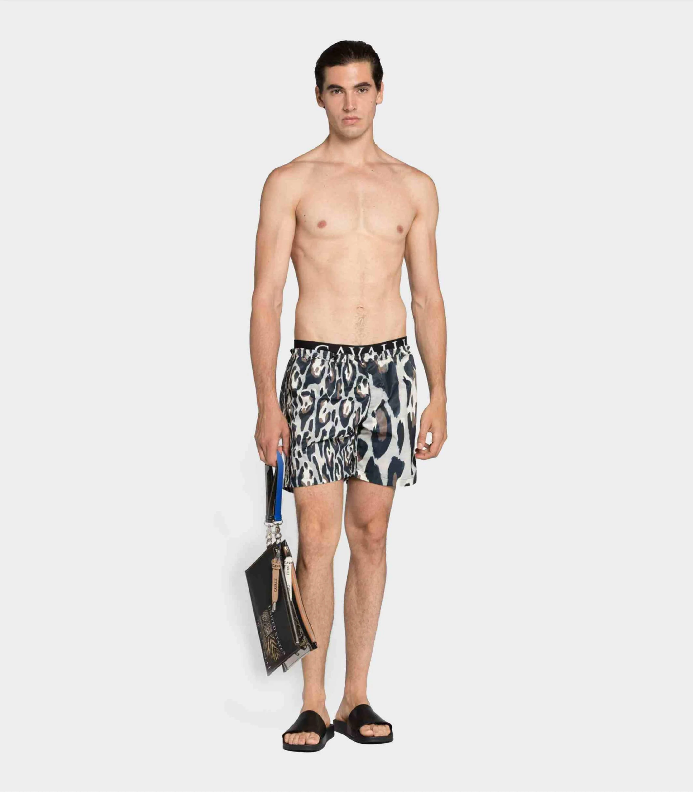 Roberto Cavalli - Swimsuit Boxer -Jaguar Print Logo-Waistband Swim Shorts - Image 6