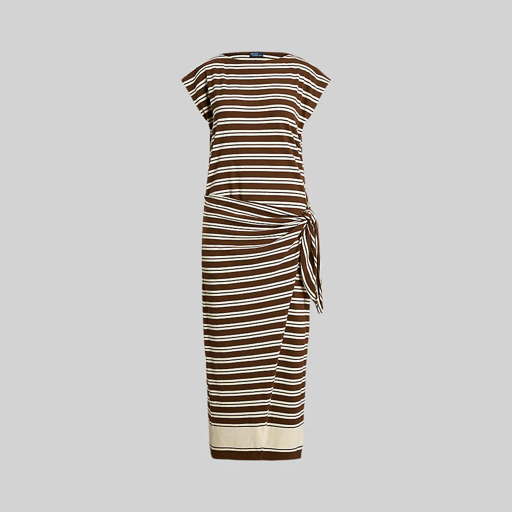 Polo Ralph Lauren - Stripped Wrapped Short Sleeve Dress - Image 2