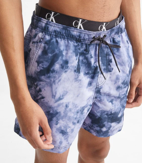Calvin Klein - Tie Dye Print Double Waistband Medium Swim Shorts - Image 4