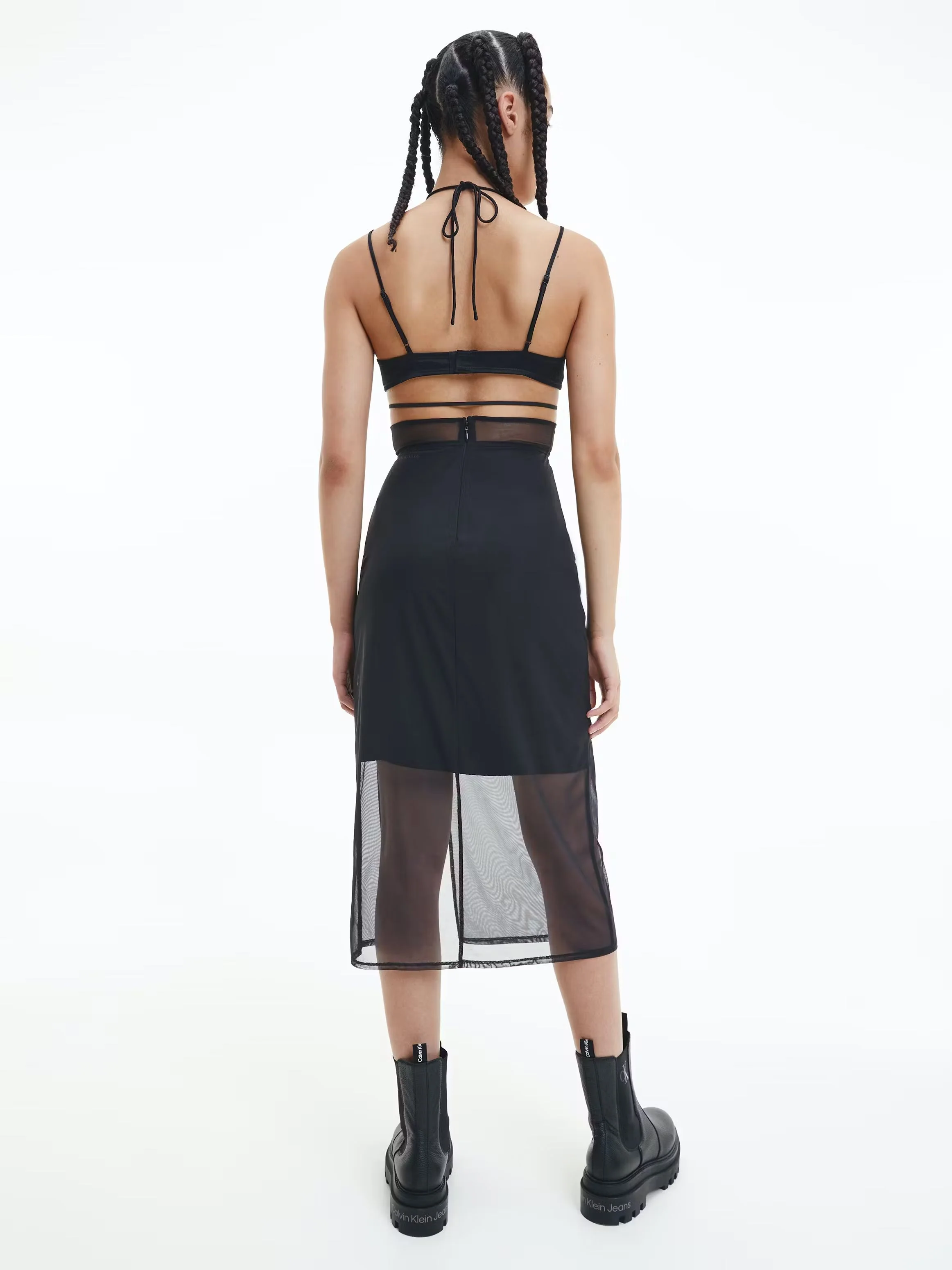 Calvin Klein Jeans - Sheer Panel Bodycon Midi Dress - Image 3