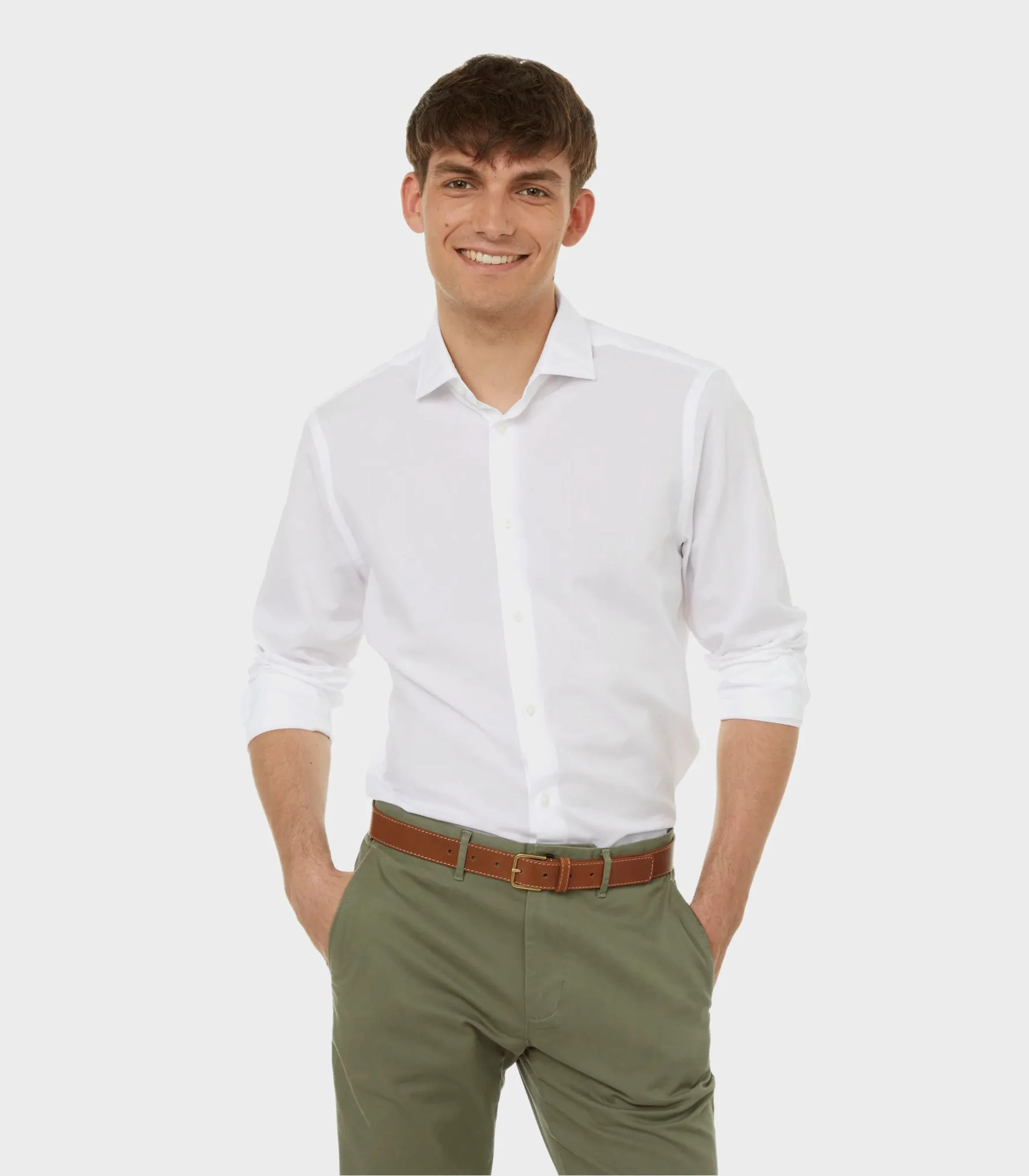 Tommy Hilfiger - Men's Solid Poplin Slim Fit Shirt - Image 11