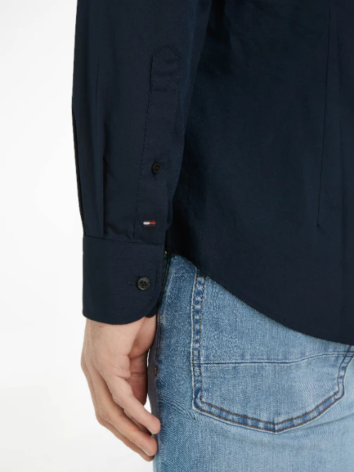 Tommy Hilfiger - Men's Solid Poplin Slim Fit Shirt - Image 7