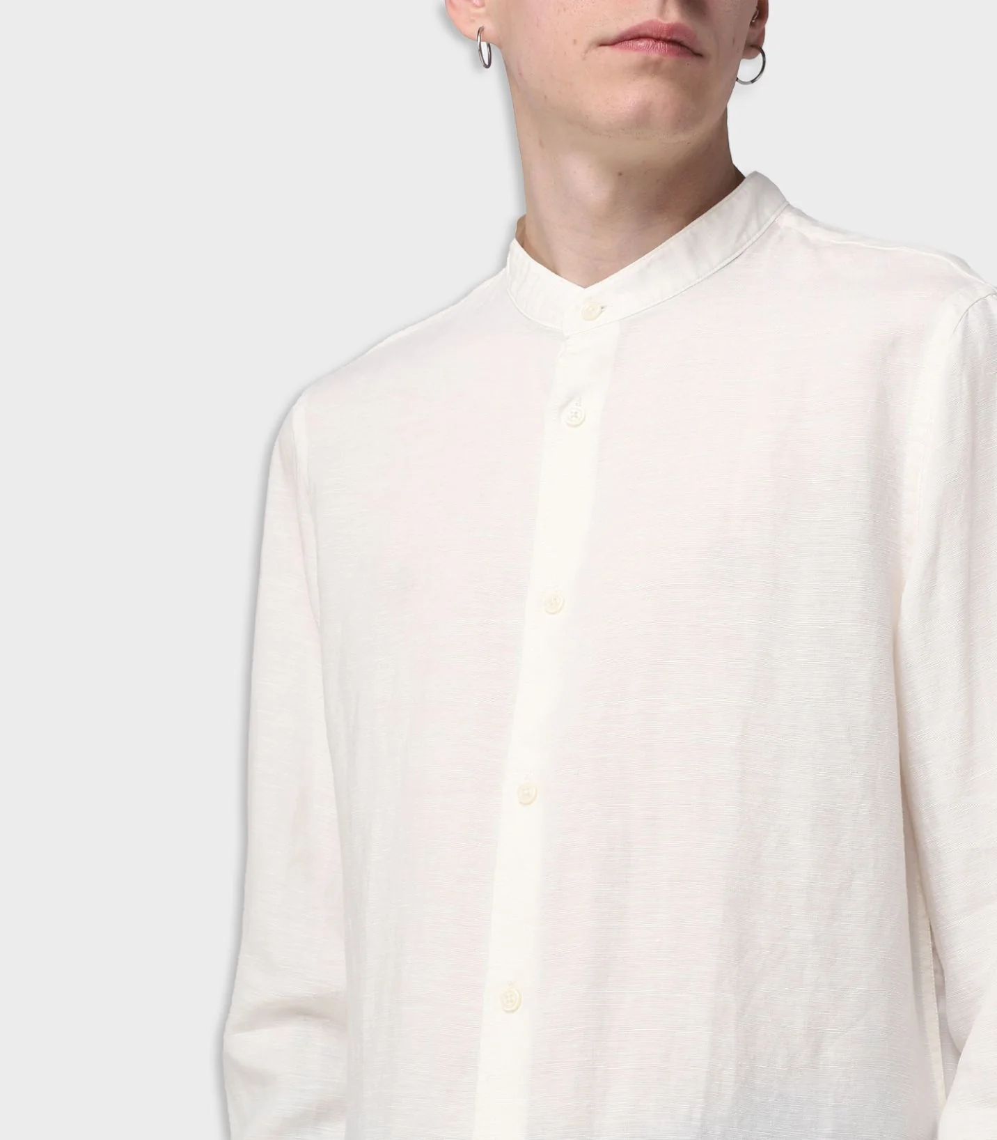 Tommy Hilfiger - Men's Grandad Collar Slim Fit Poplin Shirt - Image 12