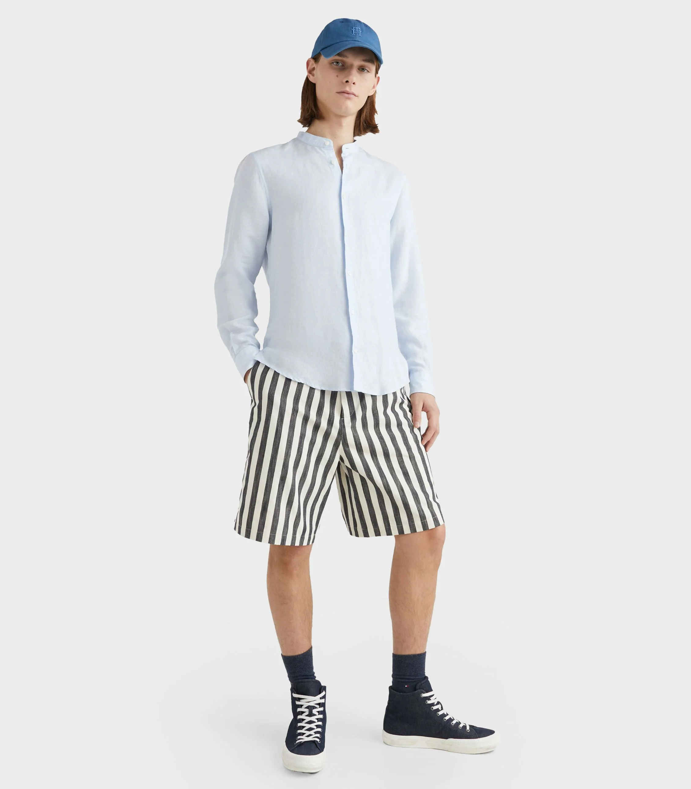 Tommy Hilfiger - Men's Grandad Collar Slim Fit Poplin Shirt - Image 5