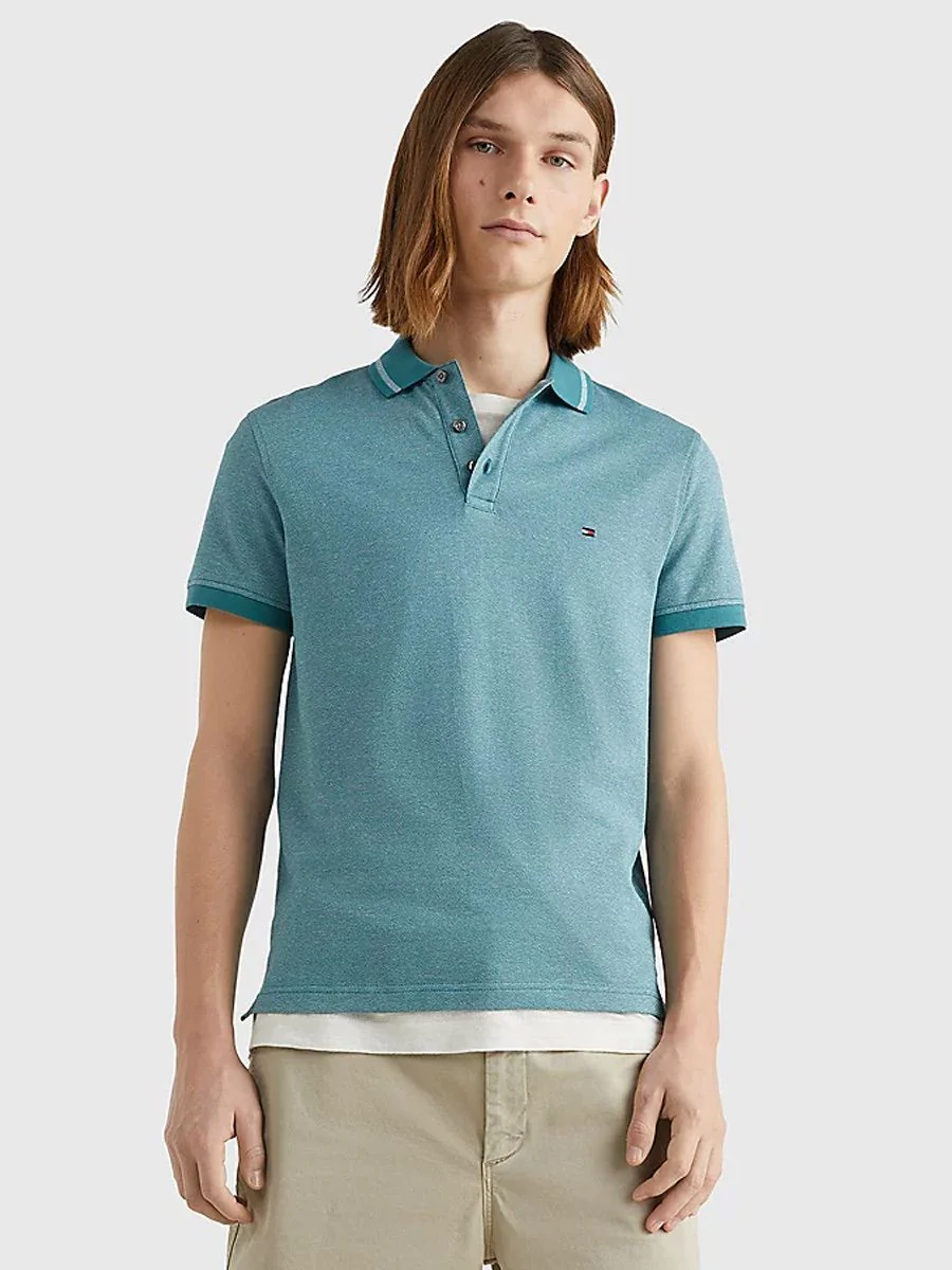 Tommy Hilfiger - Men's Pretwist Mouline Tipped Slim Fit Polo - Image 6