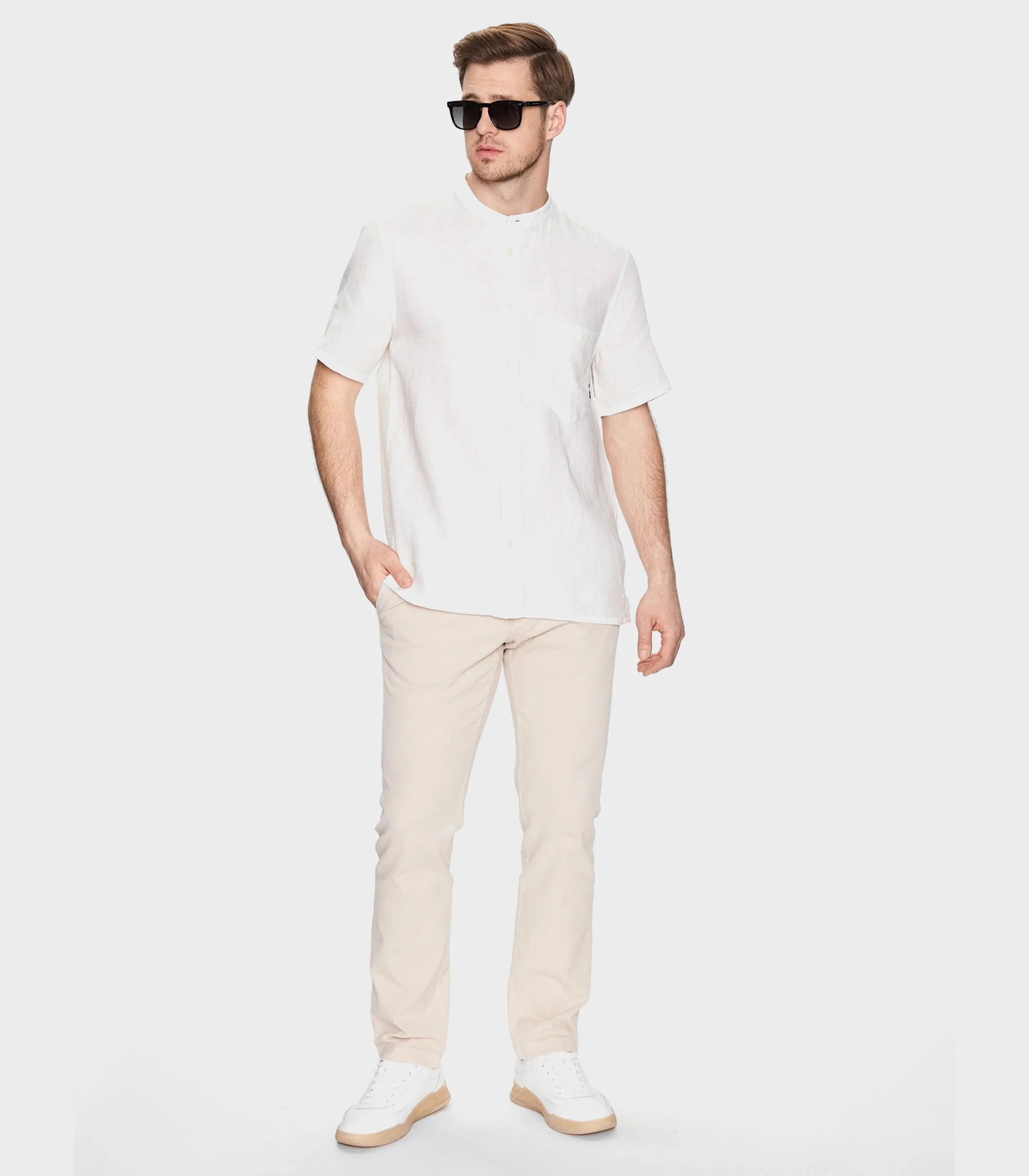 Tommy Hilfiger - Men's Linen Regular Fit Short Sleeve Shirt - Image 6