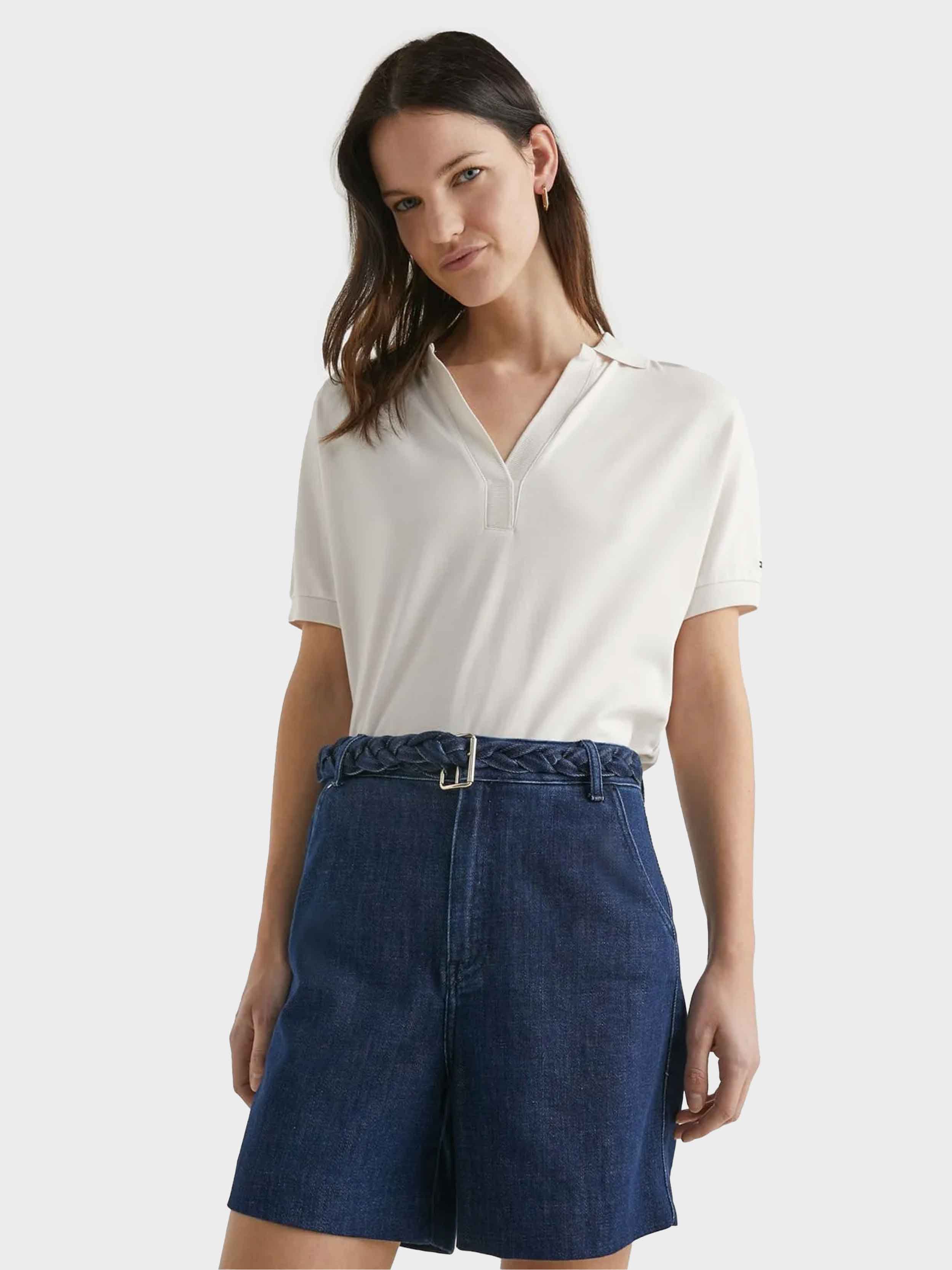 Tommy Hilfiger - Women's  Relaxed Lyocell Polo Short Sleeve - Image 16