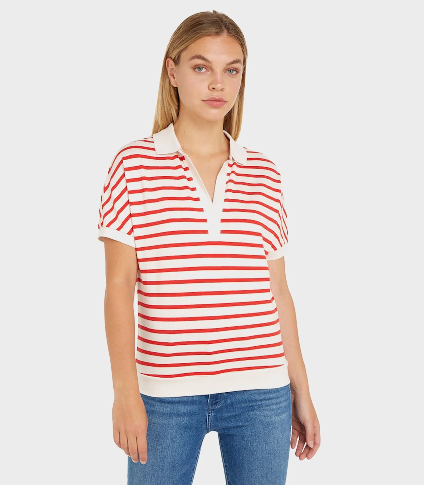 Tommy Hilfiger - Women's  Relaxed Lyocell Polo Short Sleeve - Image 2