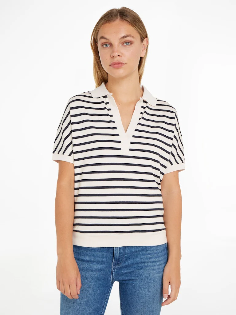 Tommy Hilfiger - Women's  Relaxed Lyocell Polo Short Sleeve - Image 8
