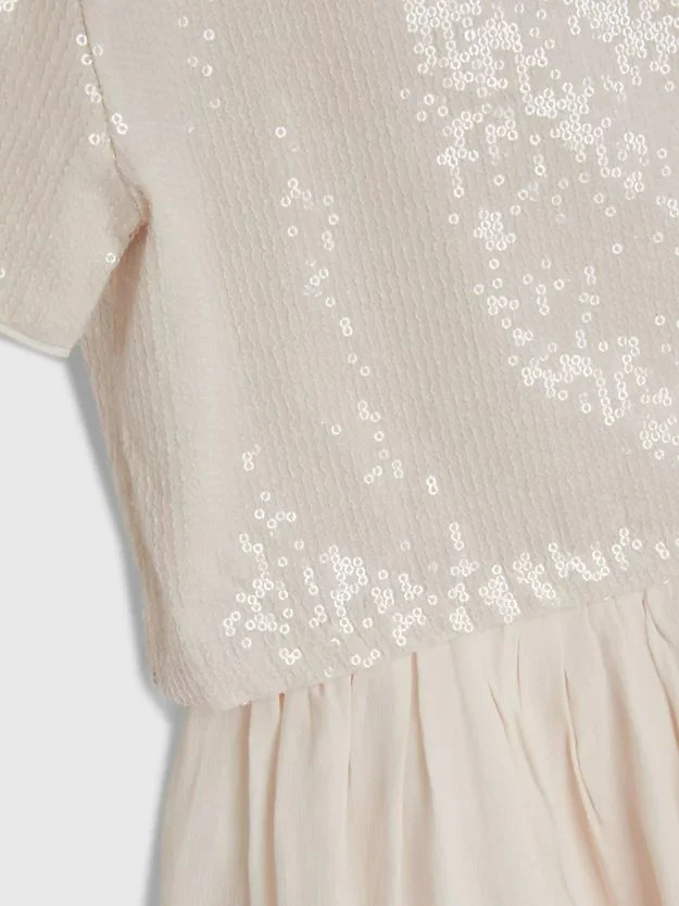 Tommy Hilfiger  - Girls Fit And Flare Sequinned Dress - Image 3
