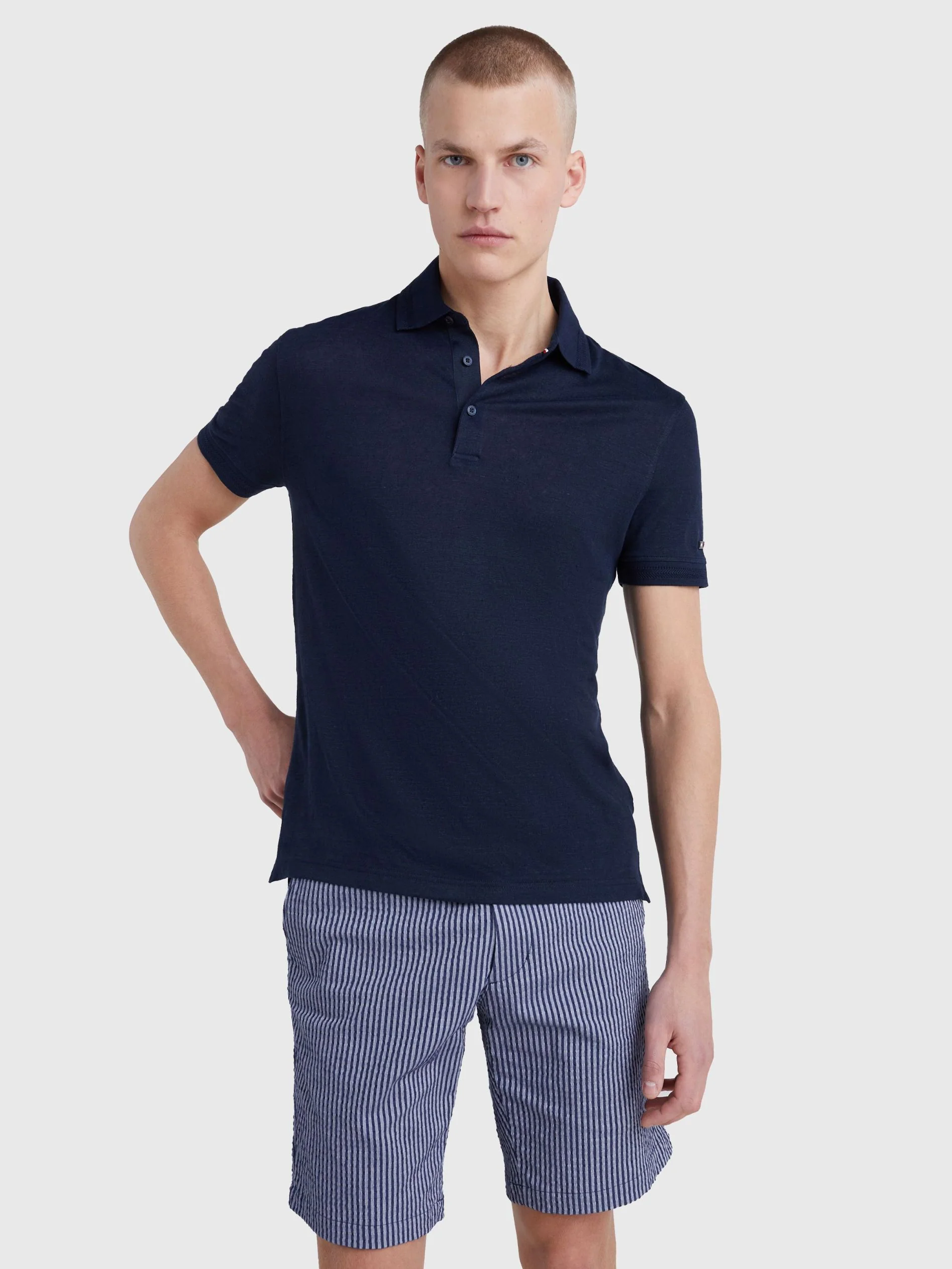 Tommy Hilfiger - Men's Premium Linen Slim Fit Polo - Image 9