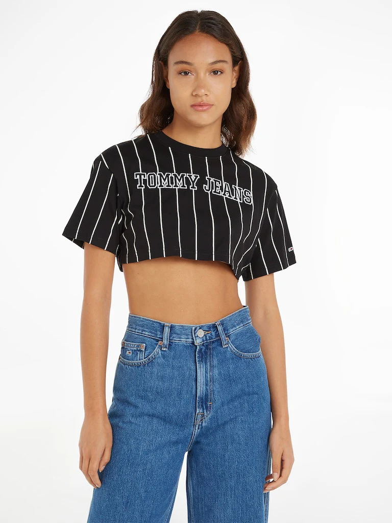 Tommy Hilfiger Jeans - Women's Cropped Pinstripe T - shirt - Image 2