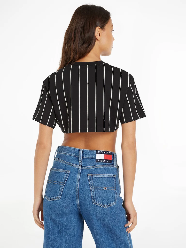 Tommy Hilfiger Jeans - Women's Cropped Pinstripe T - shirt - Image 3