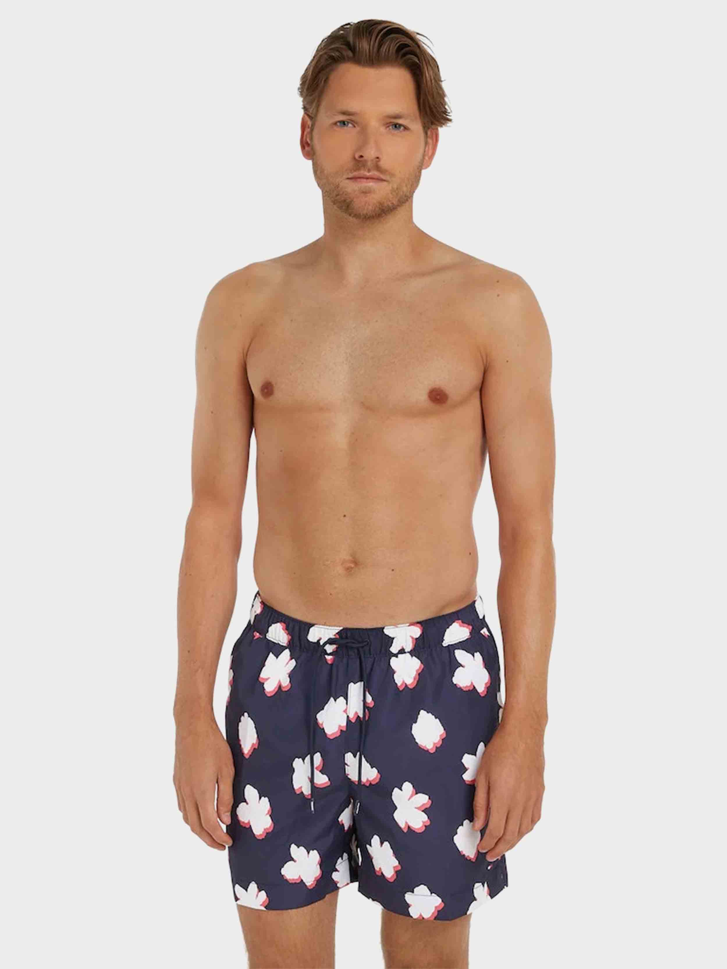 Tommy Hilfiger - Men's Medium Drawstring Printed Swim Shorts - Image 14