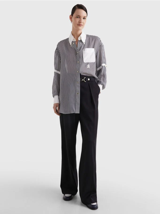 Tommy Hilfiger - Crest Silk Ithaca Stripe Boyfriend Shirt - Image 3
