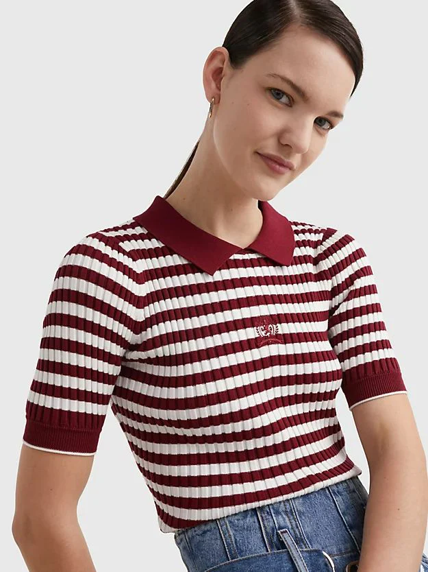 Tommy Hilfiger - Crest Stripe Rib Knit Slim Polo - Image 5