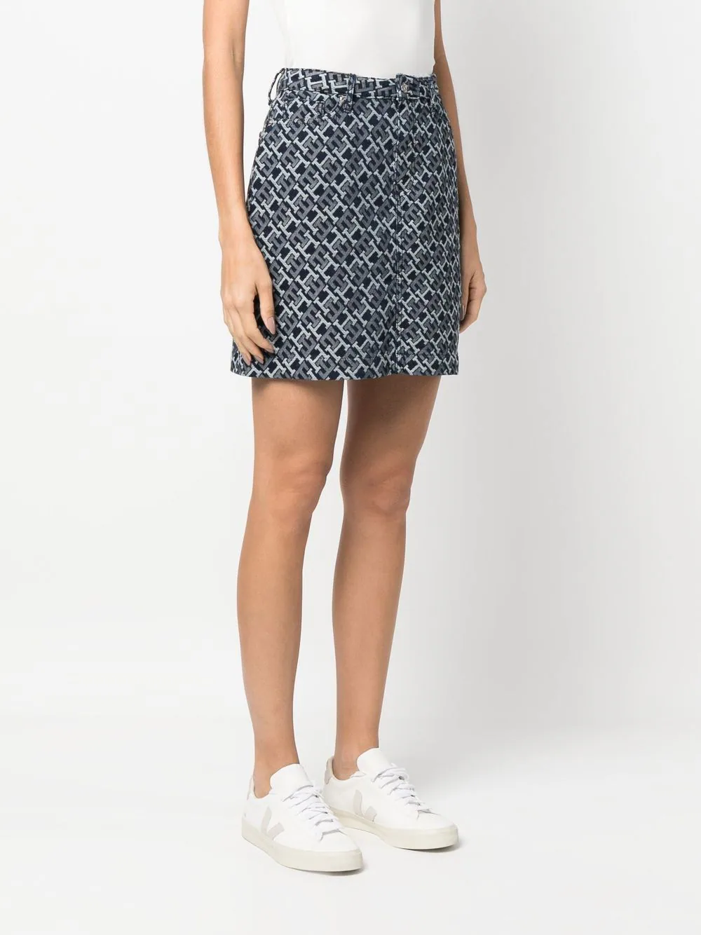 Tommy hilfiger - logo print denim skirt - women