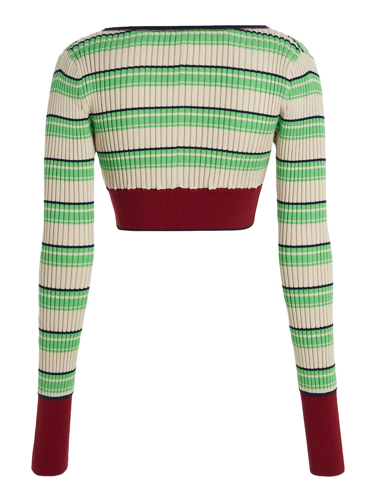 Tommy Hilfiger - Pop Stripe Rib Cardigan Cropped Fit - Image 3