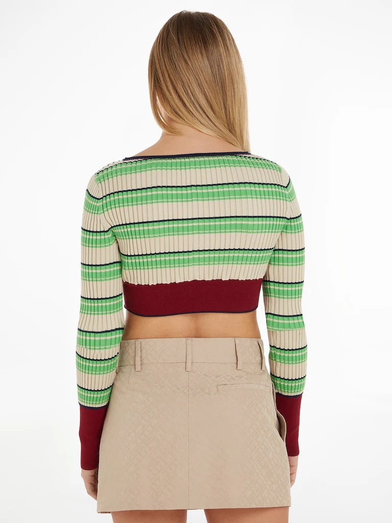 Tommy Hilfiger - Pop Stripe Rib Cardigan Cropped Fit - Image 4