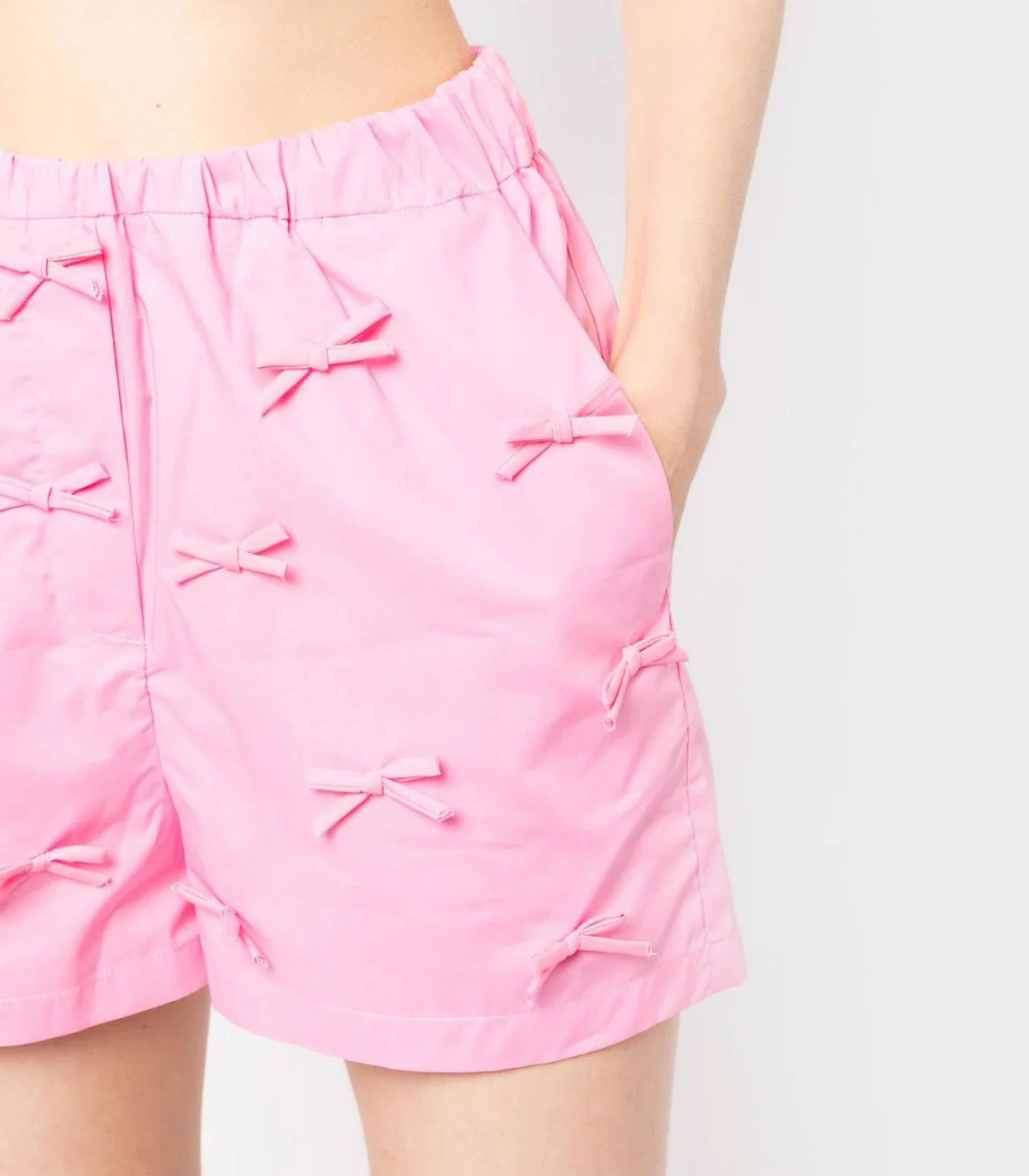 MSGM - Cotton Shorts With Bow Detail - Image 5