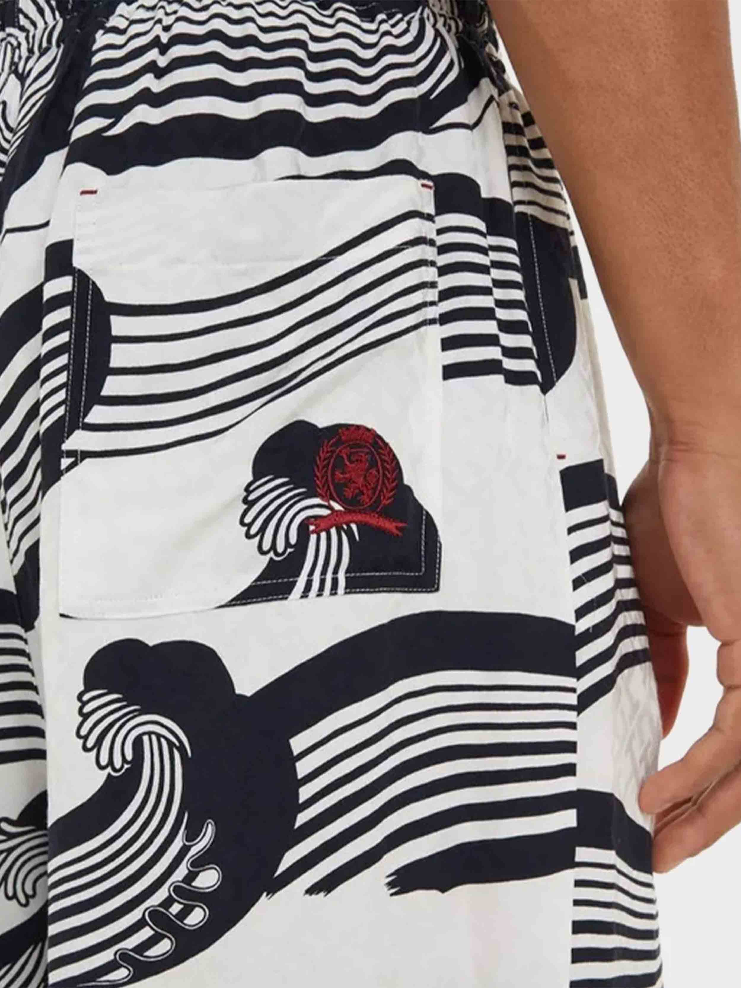 Tommy Hilfiger - Men's Wave Jacquard Crest Drawstring Regular Fit Shorts - Image 4