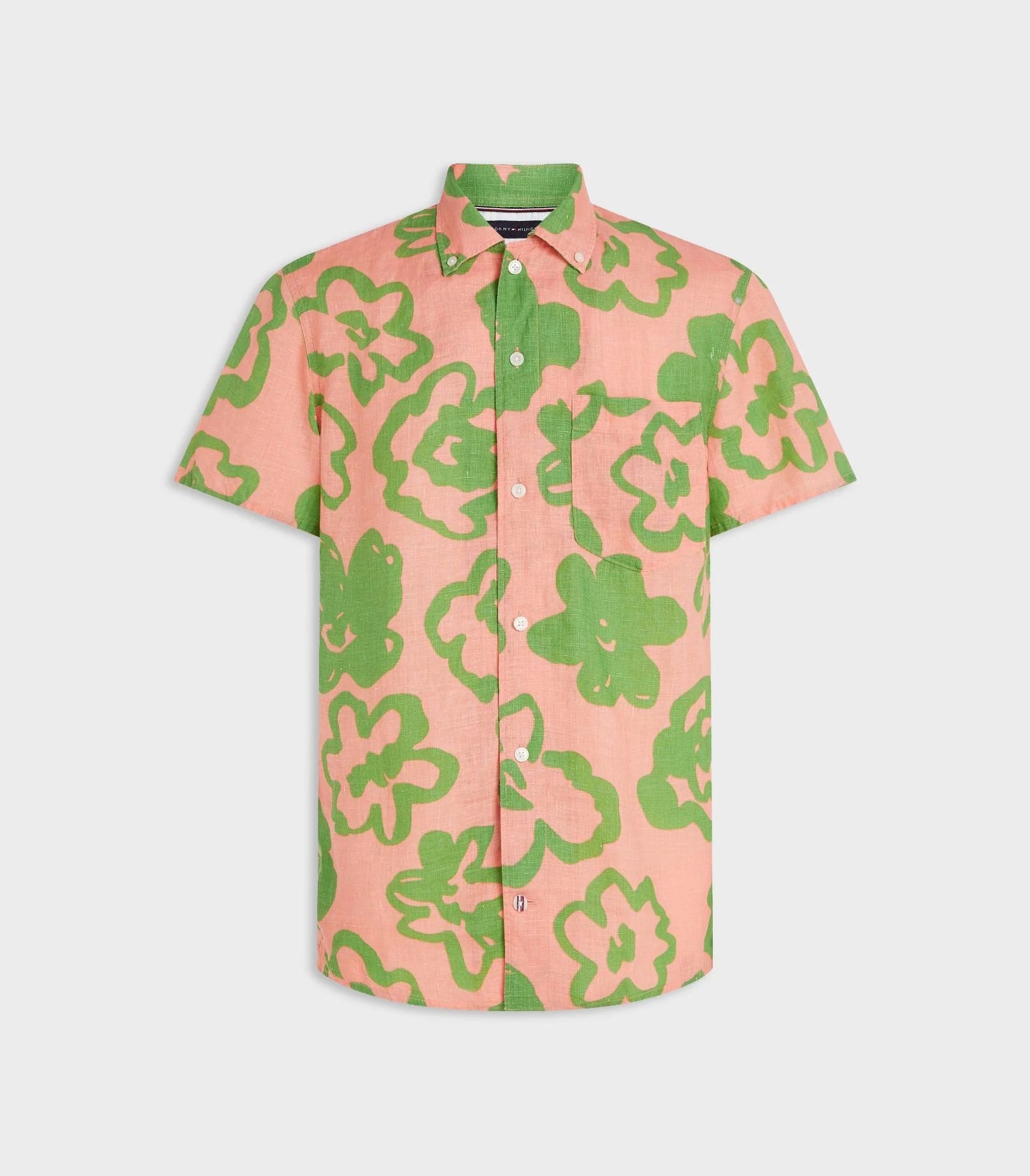 Tommy Hilfiger - Men's Floral Print Short Sleeve Linen Regular Fit Shirt - Image 2
